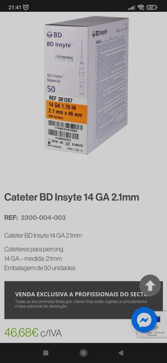 Cateter 14Ga BD Insyte