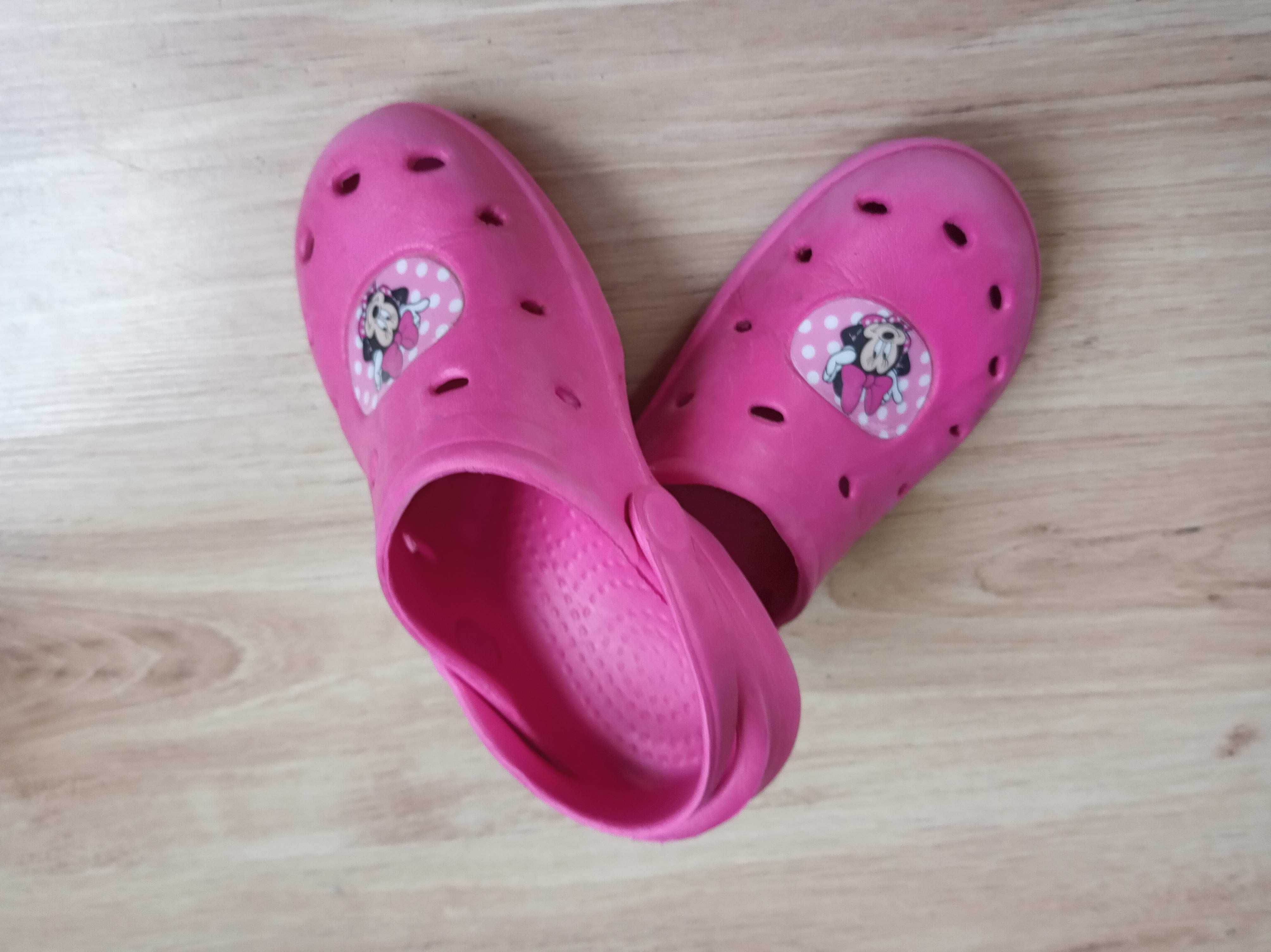 Klapki sandały na basen a'la Crocs Disney myszka Minnie różowe 28/29