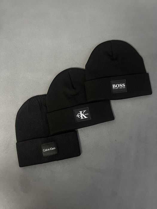 Чоловіча чорна шапка біні Calvin Klein / BOSS / CK
