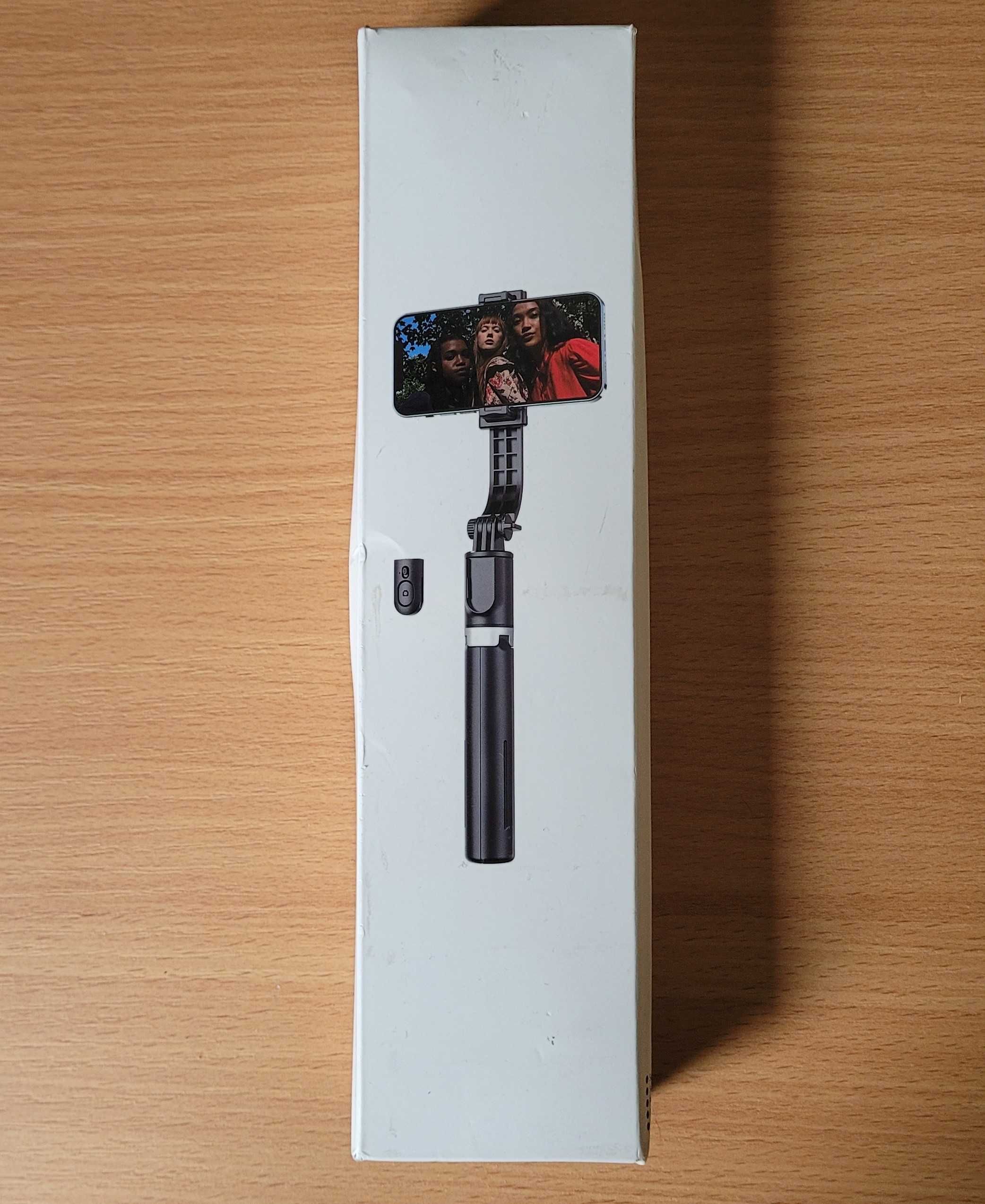 Statyw Bluetooth selfie stick LED 114cm + 2 x LAMPA