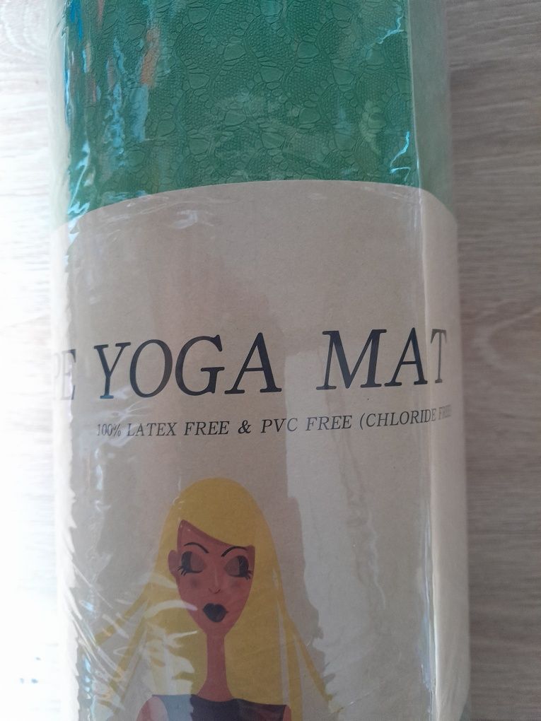 Mata do jogi 183x61cm 6mm zielona yoga matte z pokrowcem