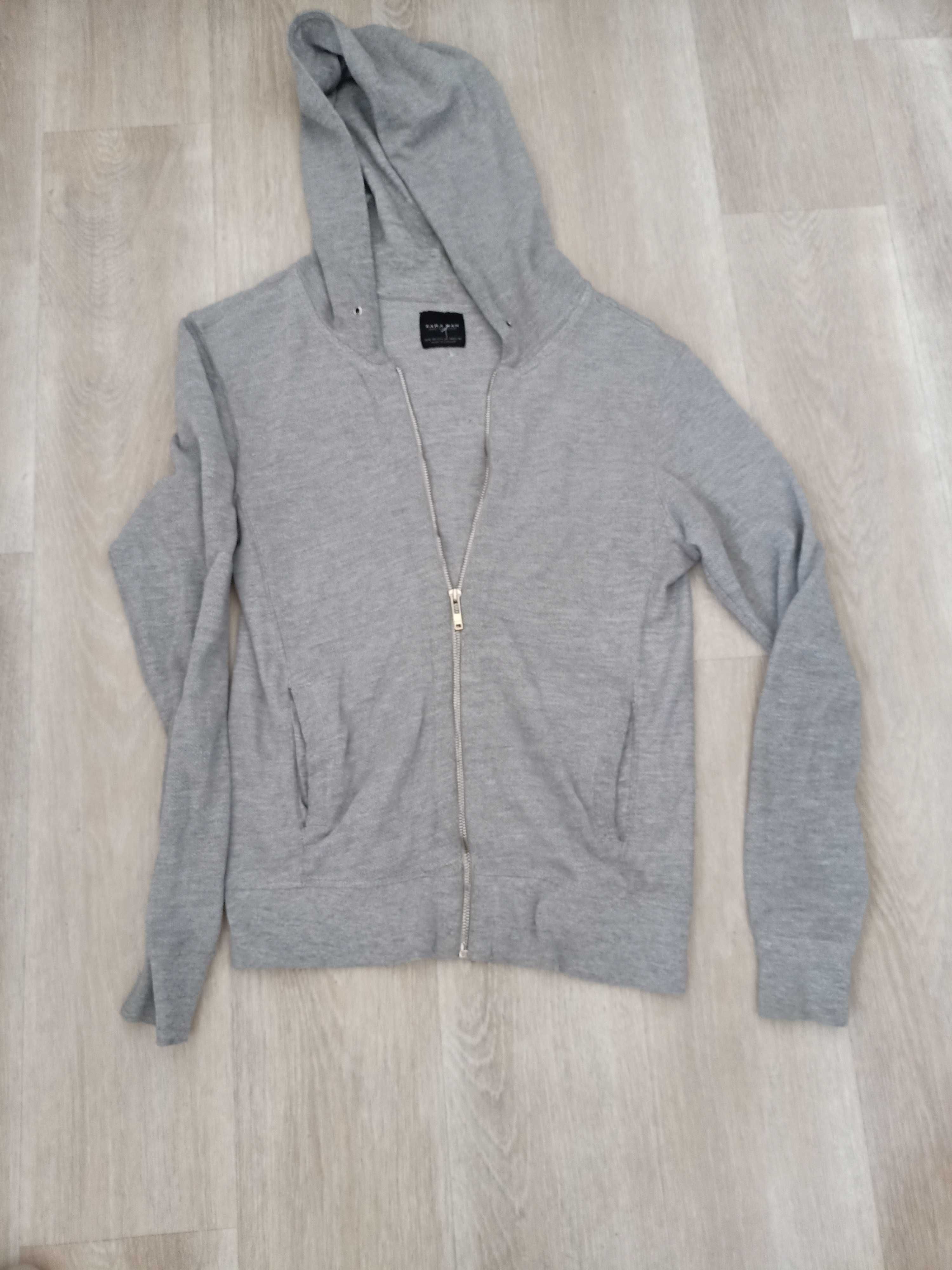 bluza z kapturem szara ZARA rozmiar M