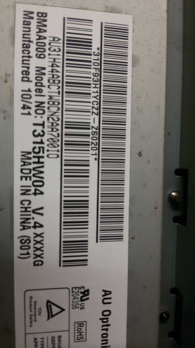 kit de lampadas para painel lcd t315hw04 v.4