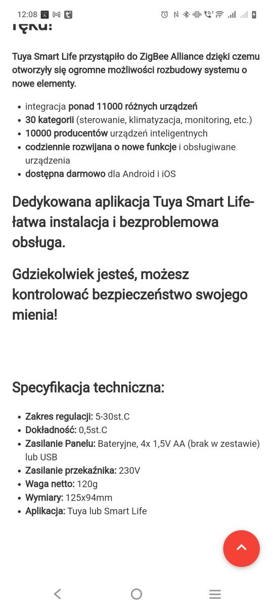 Sterownik Kotła Ogrzewania Termostat WiFi TUYA model WRT3
