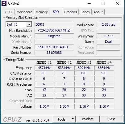 Оперативна пам'ять Kingston DDR3 2Gb 2Гб