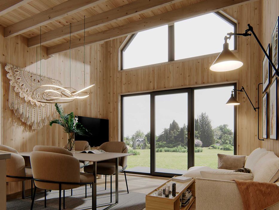 Drewniany domek szkieletowy z antresolą 25 m2- ROD, ośrodek, działka