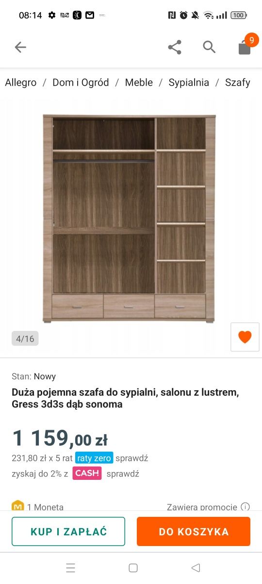 Szafa z nadstawka kolekcja gress
