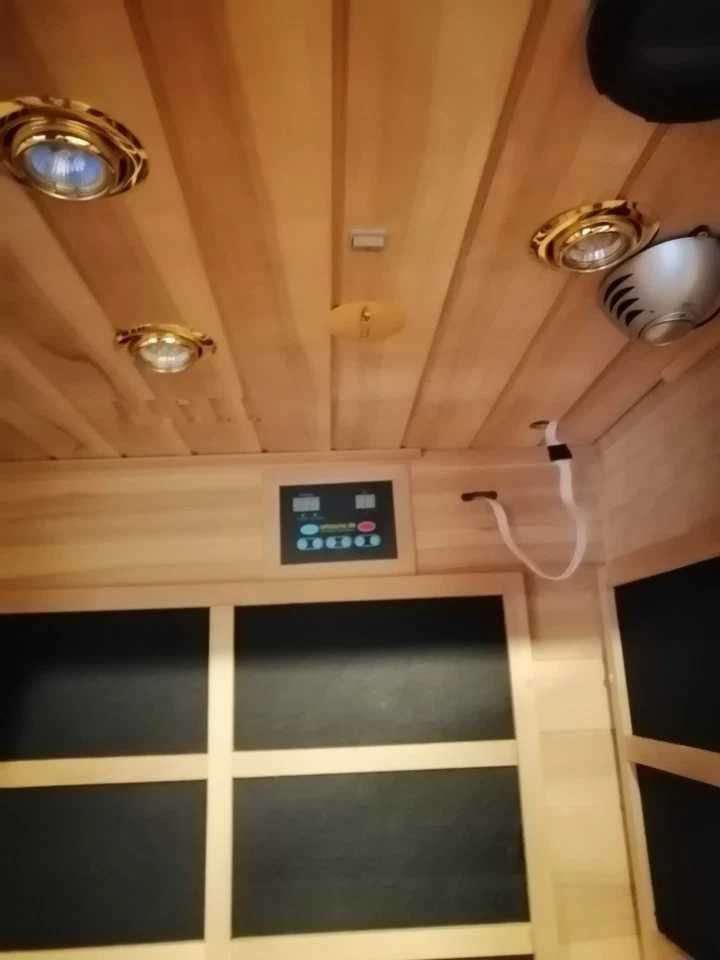Sauna kabina infrared na podczerwień szklana 2os drewno 230V radio