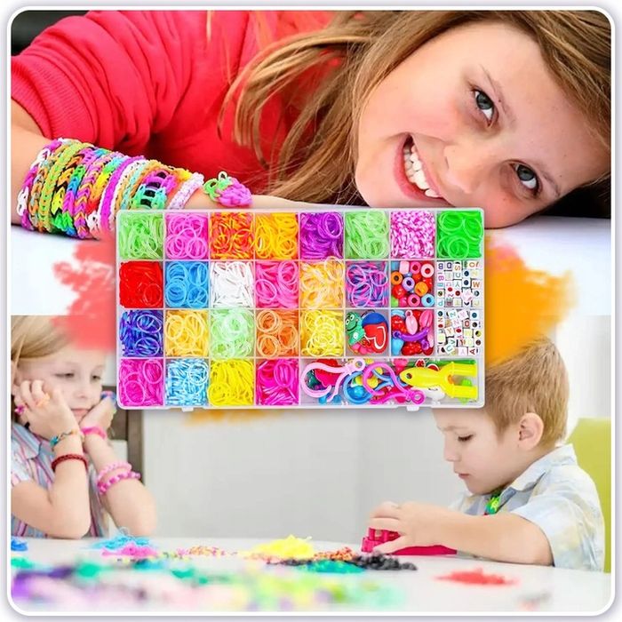 Zestaw Gumek Gumki Do Robienia Bransoletek Kreatywny Mocne Xxl Kolory