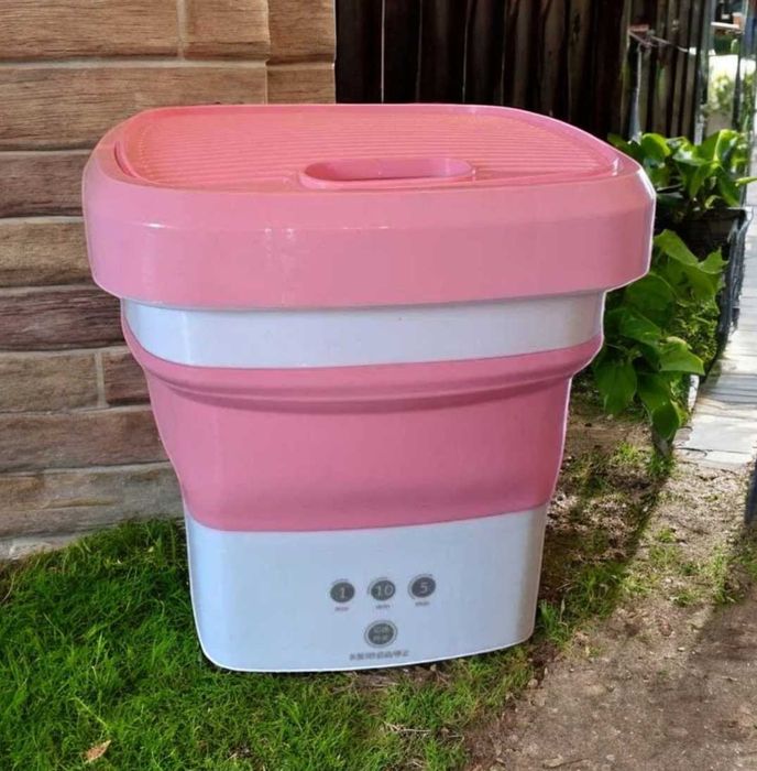 Пральна машинка стиралка складная для поездок розовая