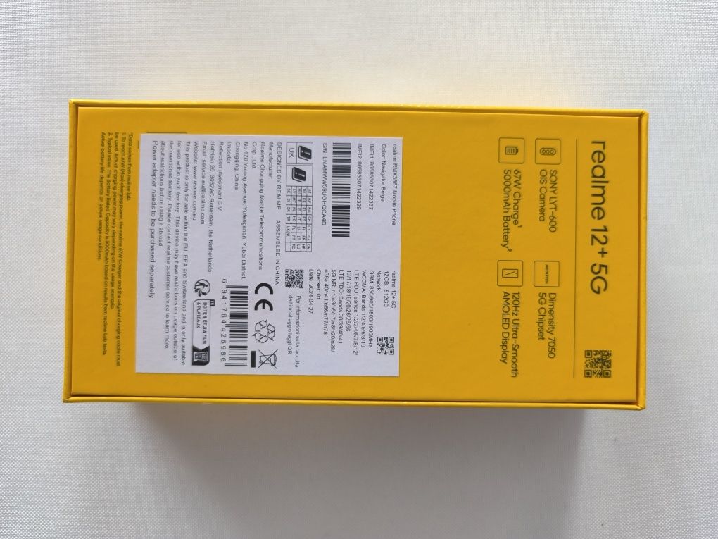 Sprzedam nowy telefon Realme 12+ 5G Ram 12 GB 512 GB