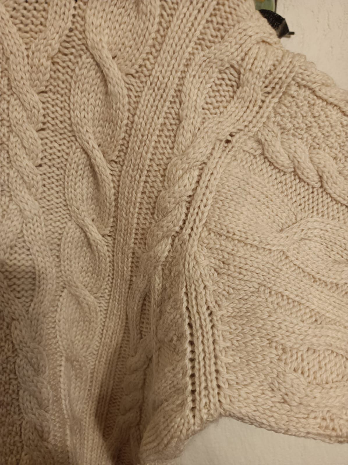 Wełniany sweter w warkocze "M&S"-M/L
