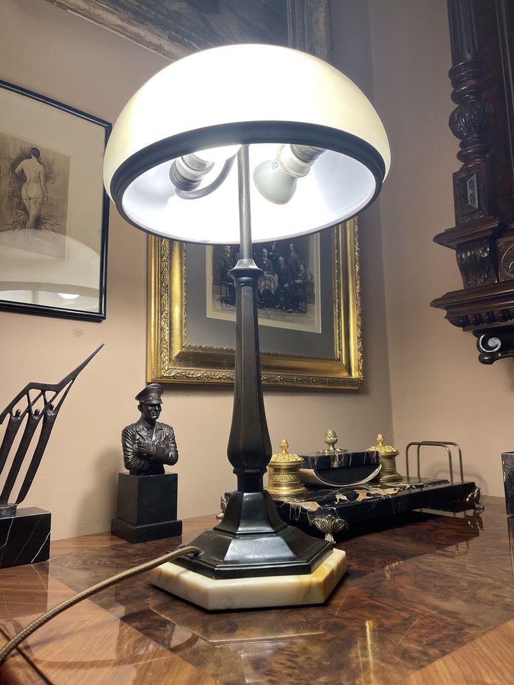 Piękna przedwojenna lampka gabinetowa biurkowa