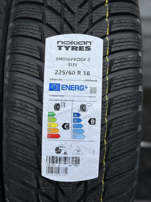 Топова шина‼️Nokian Snowproof 2 SUV 104H 225/60 r18 Нова‼️