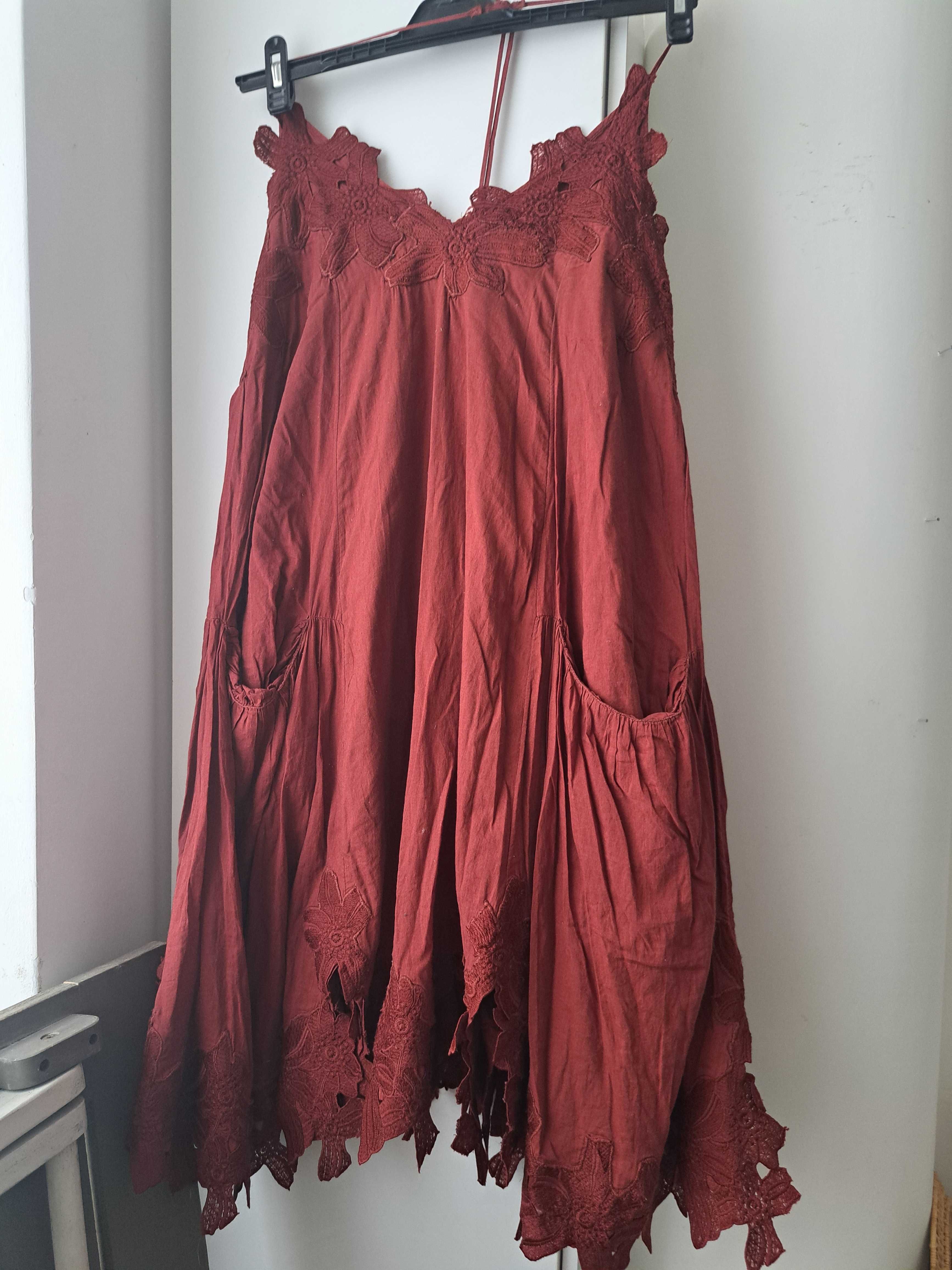 Sukienka bordo Massimo Dutti r 40