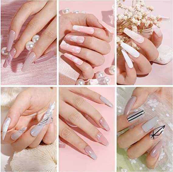 Kit conjunto de unhas semipermanentes, completo, lâmpada LED