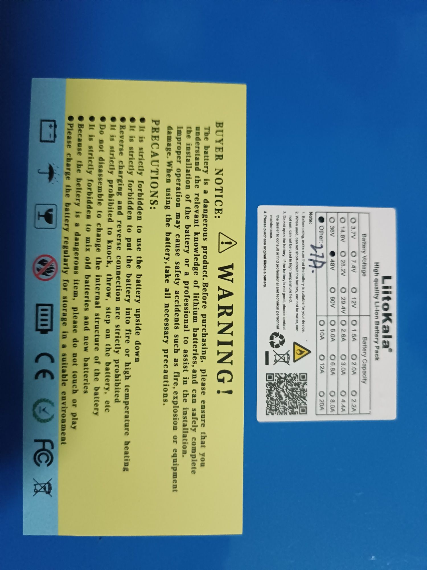 Bateria nova Mota Elétrica Lítio 48v 27 ah