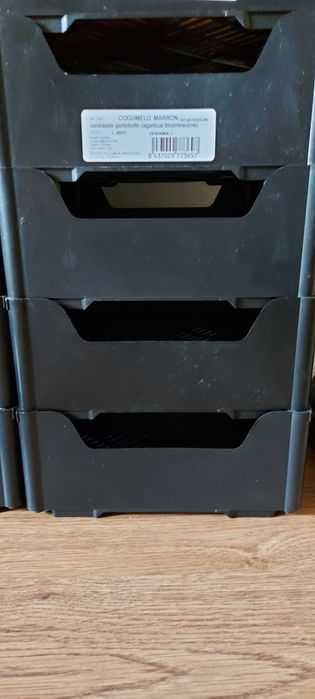 Caixas plástico pretas empilhavel arrumação caixa - preto