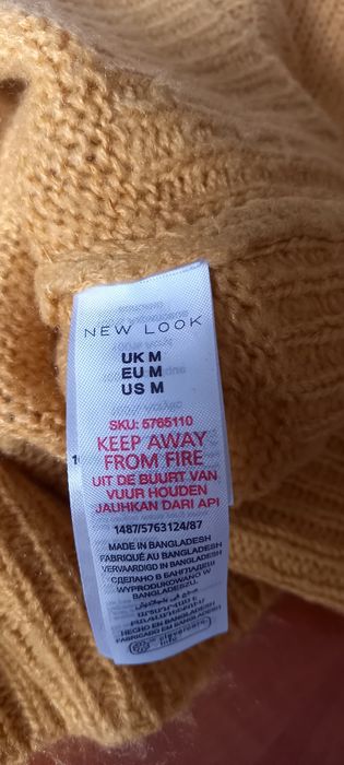 Sweter żółty z akrylu firmy NEW LOOK, rozmiar M.