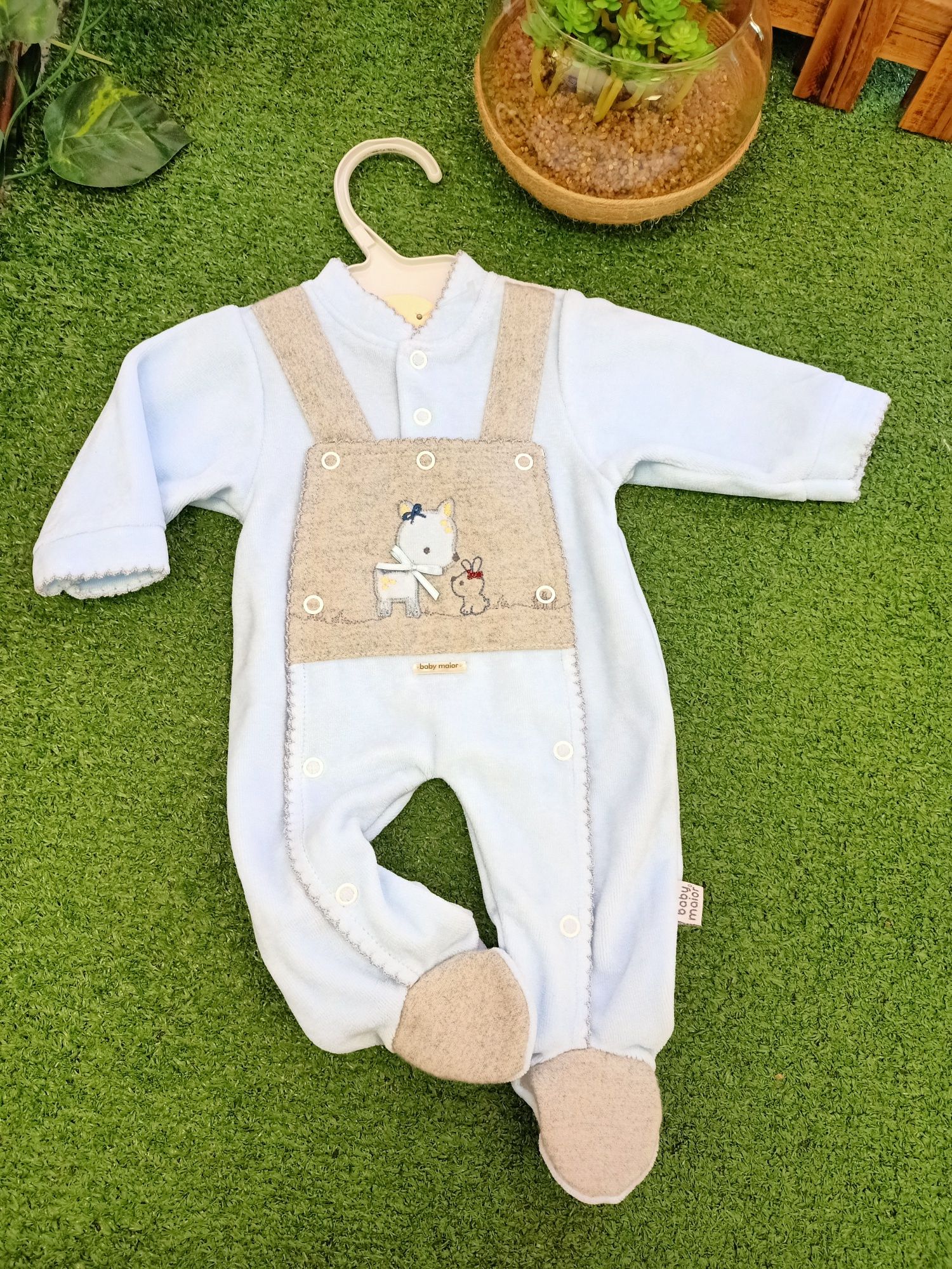 Babygrow veludo bebé menino