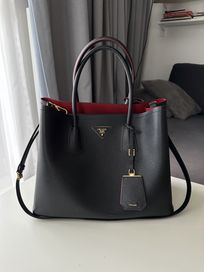 torebka Prada Double Large czarna saffiano