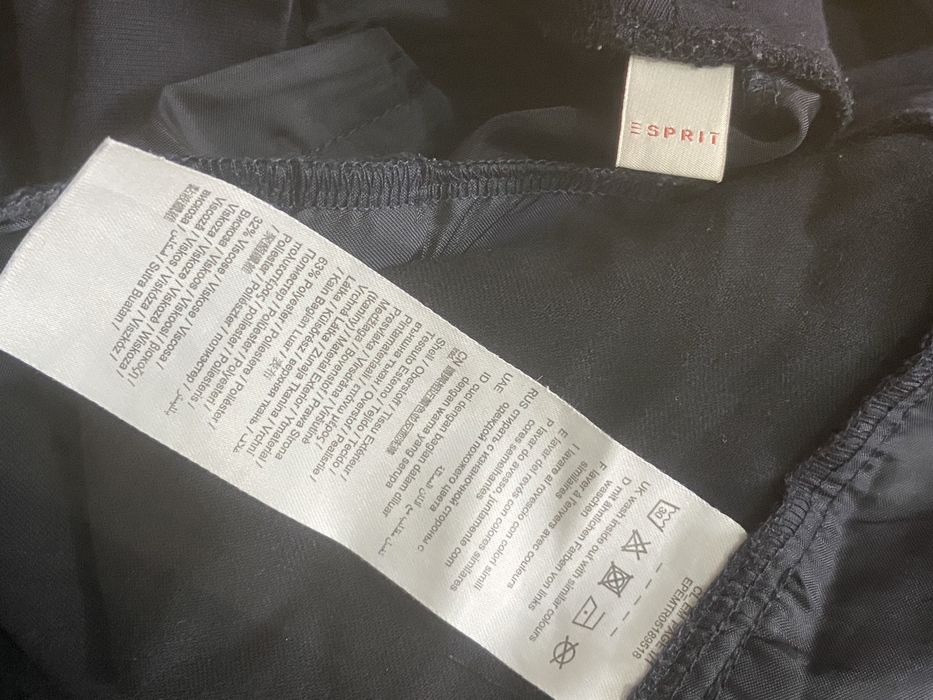 Esprit 36 S ciążowe granatowe wiskoza spodnie elegancie biuro praca