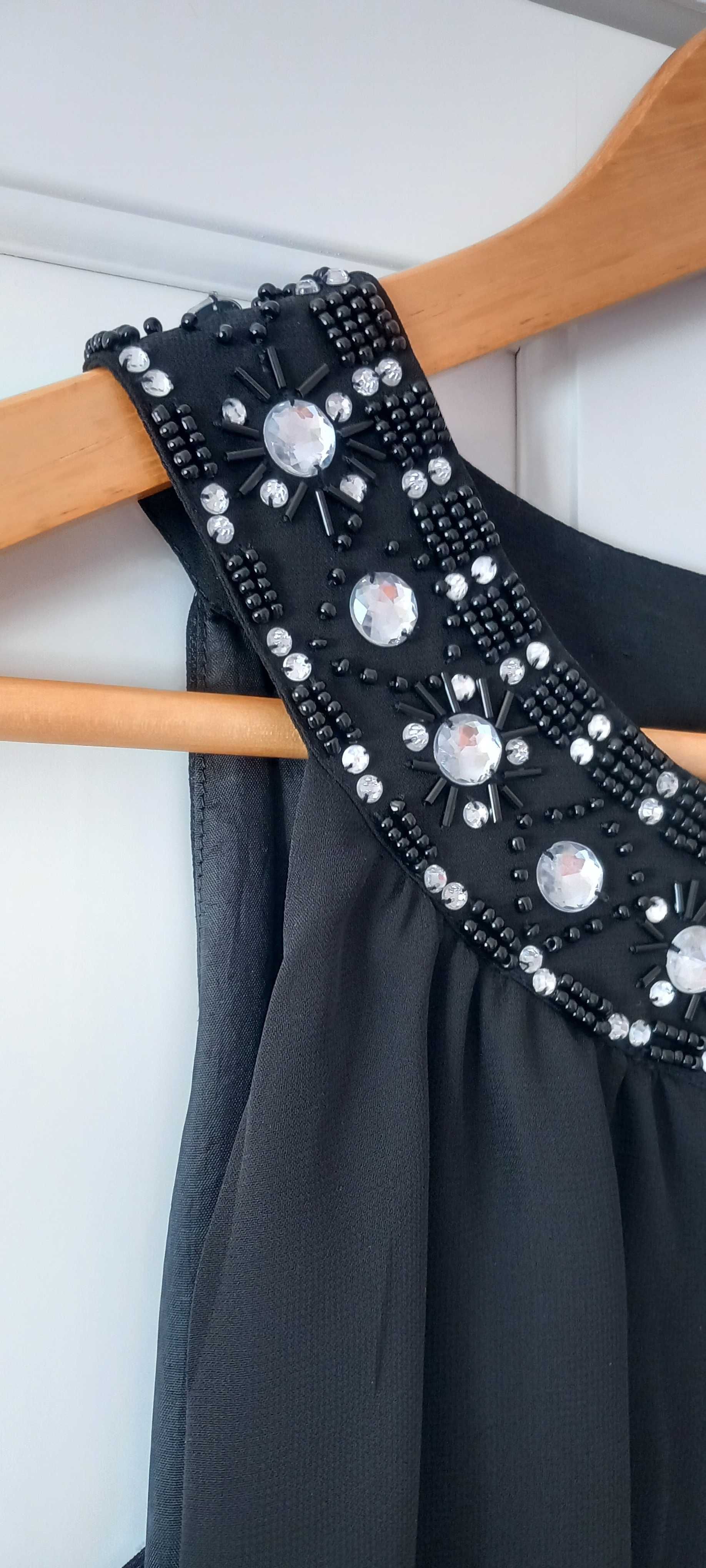 Vestido maxi com pedraria e missangas + cinto como novo Lanidor