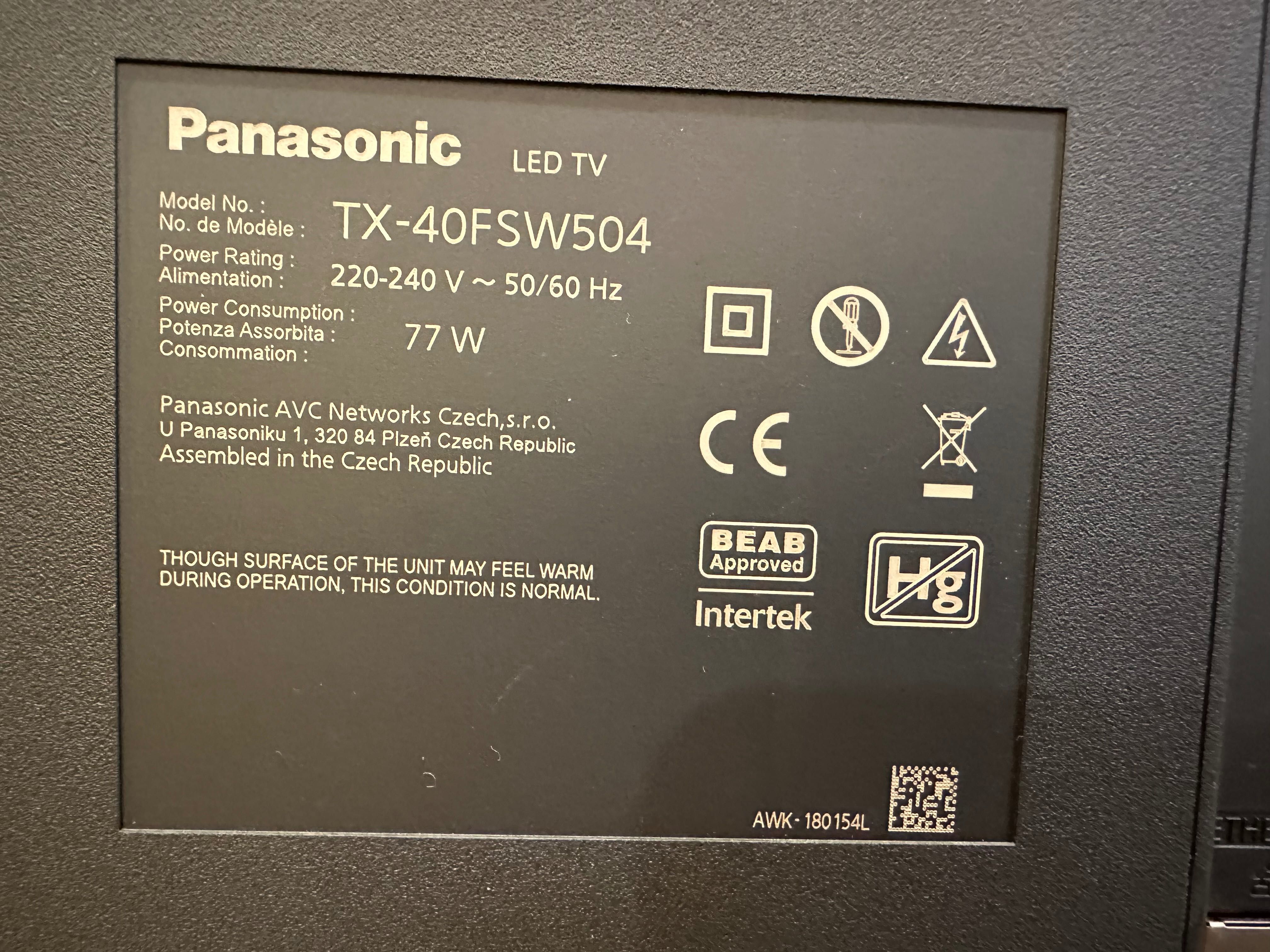 Телевізор Panasonic TX-40FSW504 Відмінне зображення!