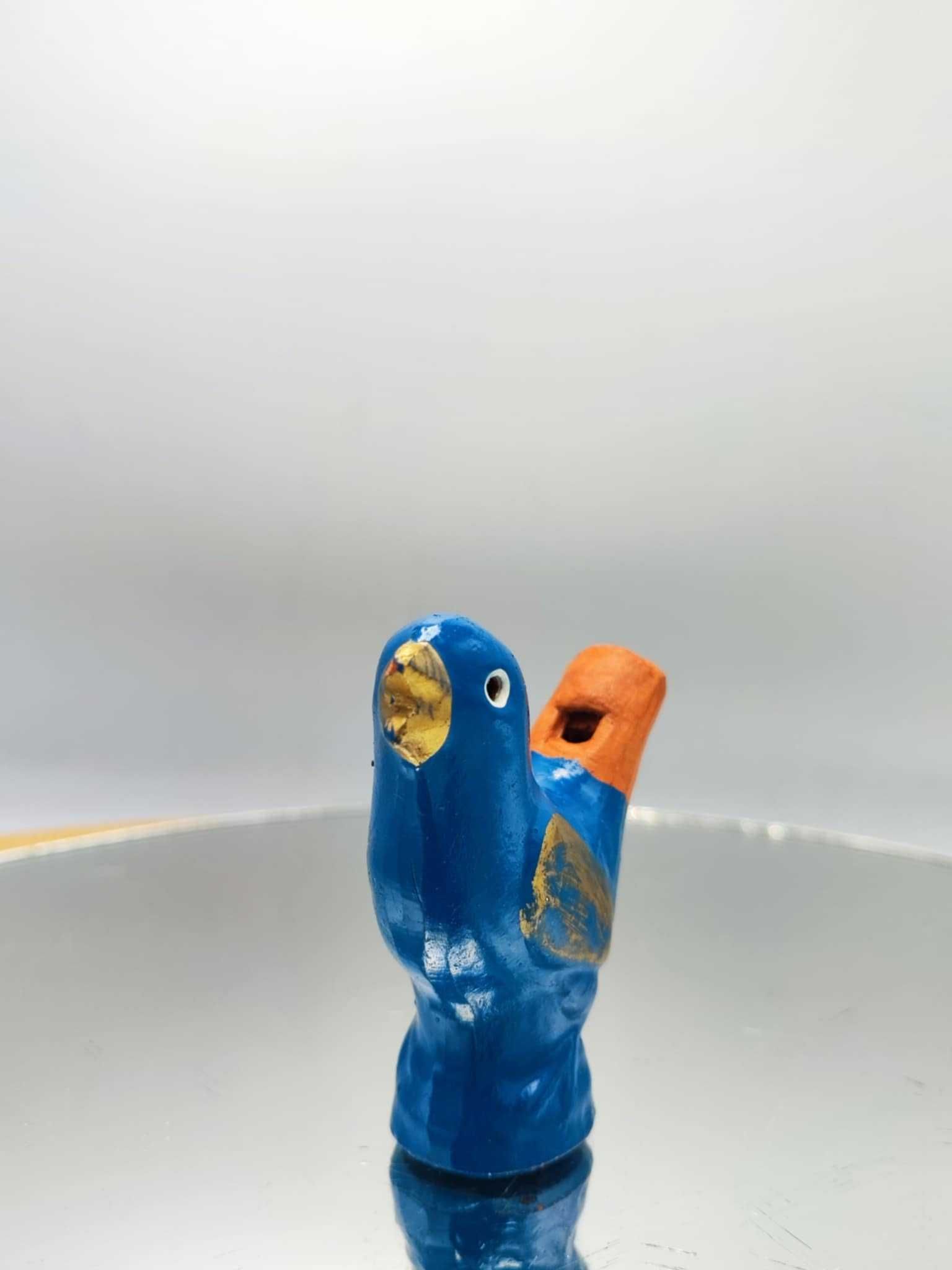 Gliniany,ceramiczny ptaszek,gwizdek,vintage z Prlu