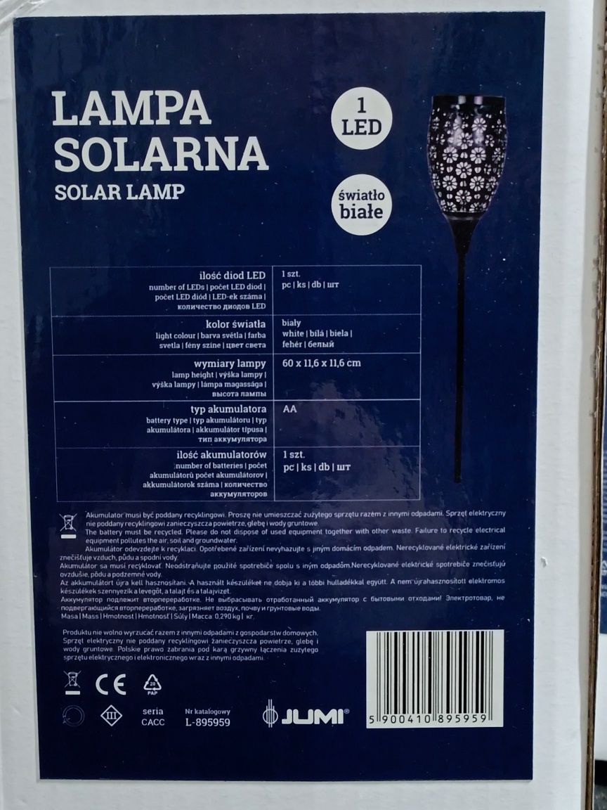 Lampa solarna - ażurowa z efektem płomienia 60 cm