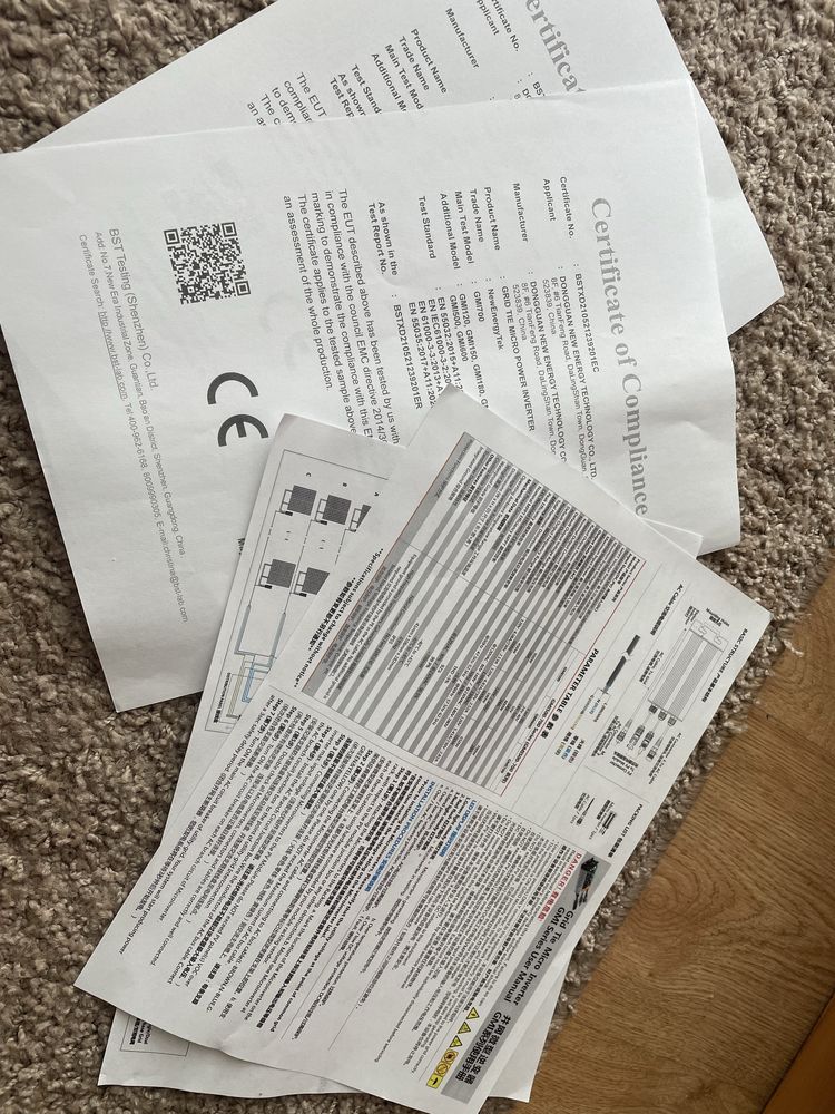 Mikroinwerter Falownik GMI 500w z instrukcja i certyfikat