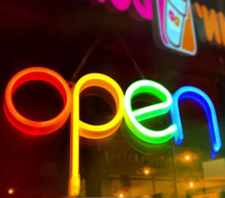 Napis NEON LED open - kolorowy neon świetlny NOWYzasilanie wtyczka USB