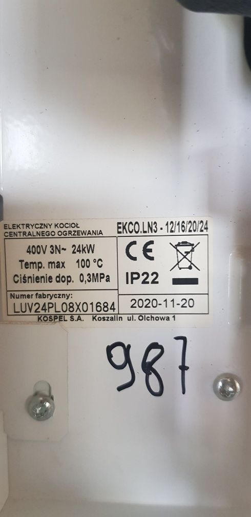 Piec kocioł elektryczny kospel 12 - 24kW