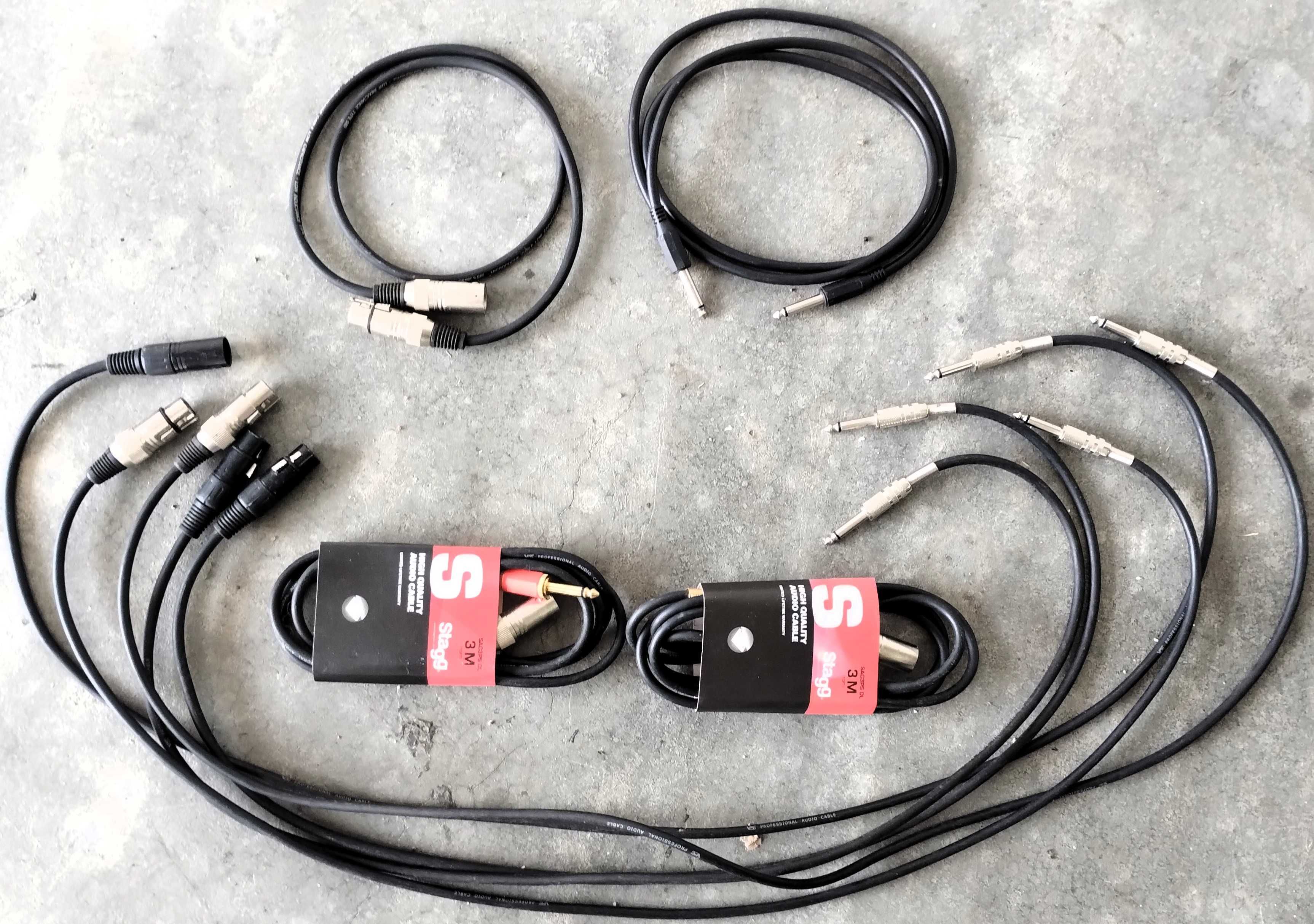 Conjunto 9 Cabos Audio Jack XLR Micro Amplificador Guitarra
