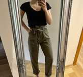 Spodnie wysoki stan cargo paperbag topshop