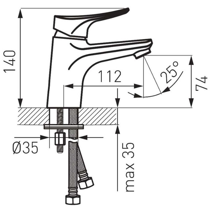 Bateria umywalkowa z korkiem klik-klak FDesign BREZZA FD1-BRZ-2-11