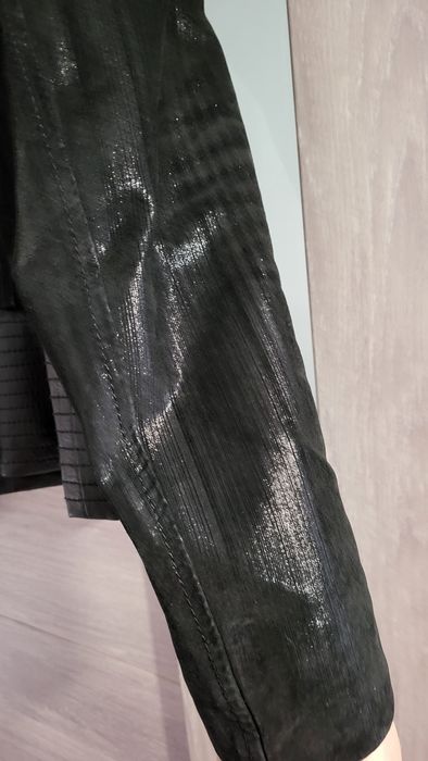 Куртка кожана норка воротник з напиленням