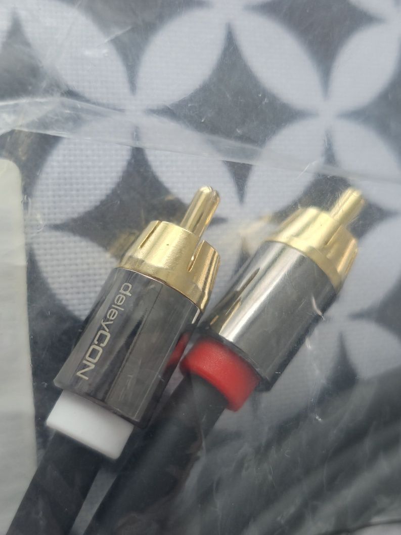 deleyCON Cinch RCA Kabel Y Cyfrowy Pozłacane Złącza RCA na 2x RCA