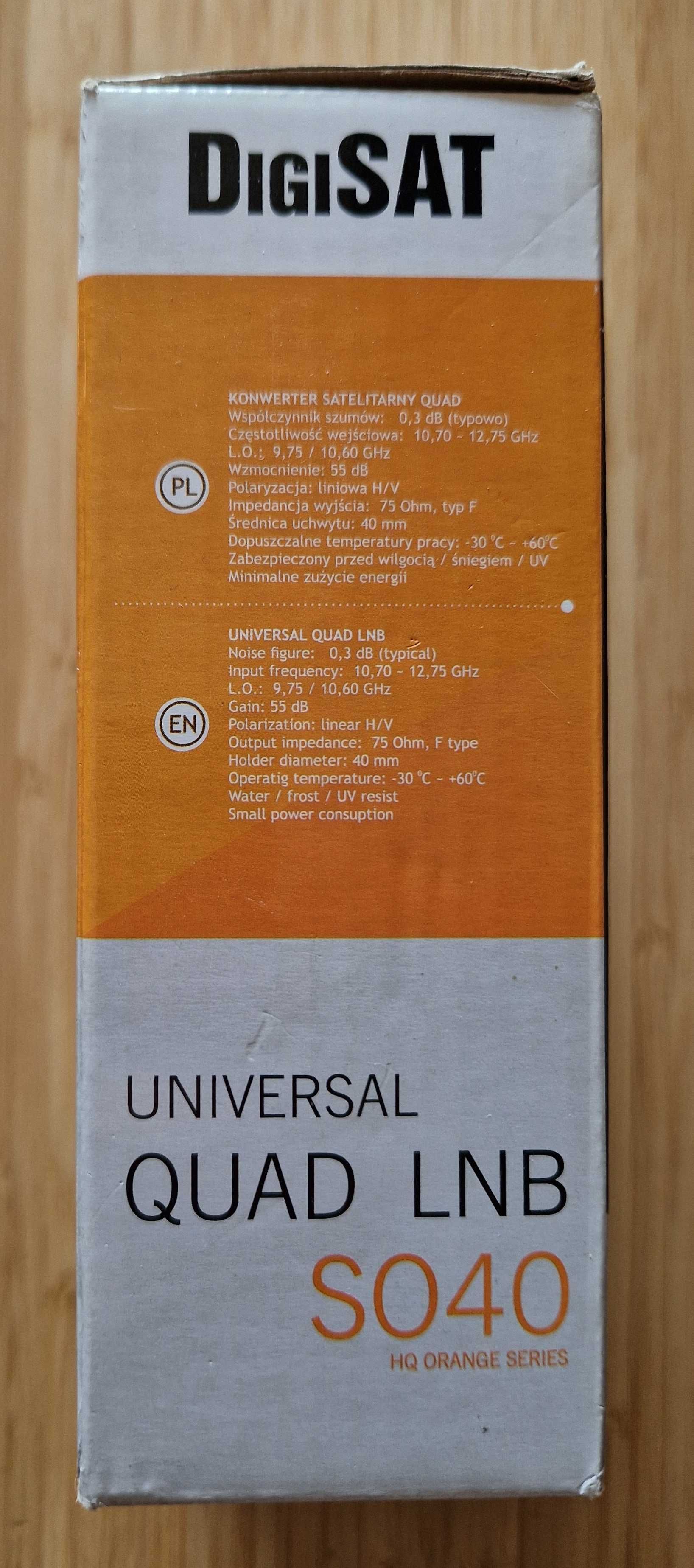 Konwerter Satelitarny DigiSat Universal QUAD LNB S040 4K Poczwórny