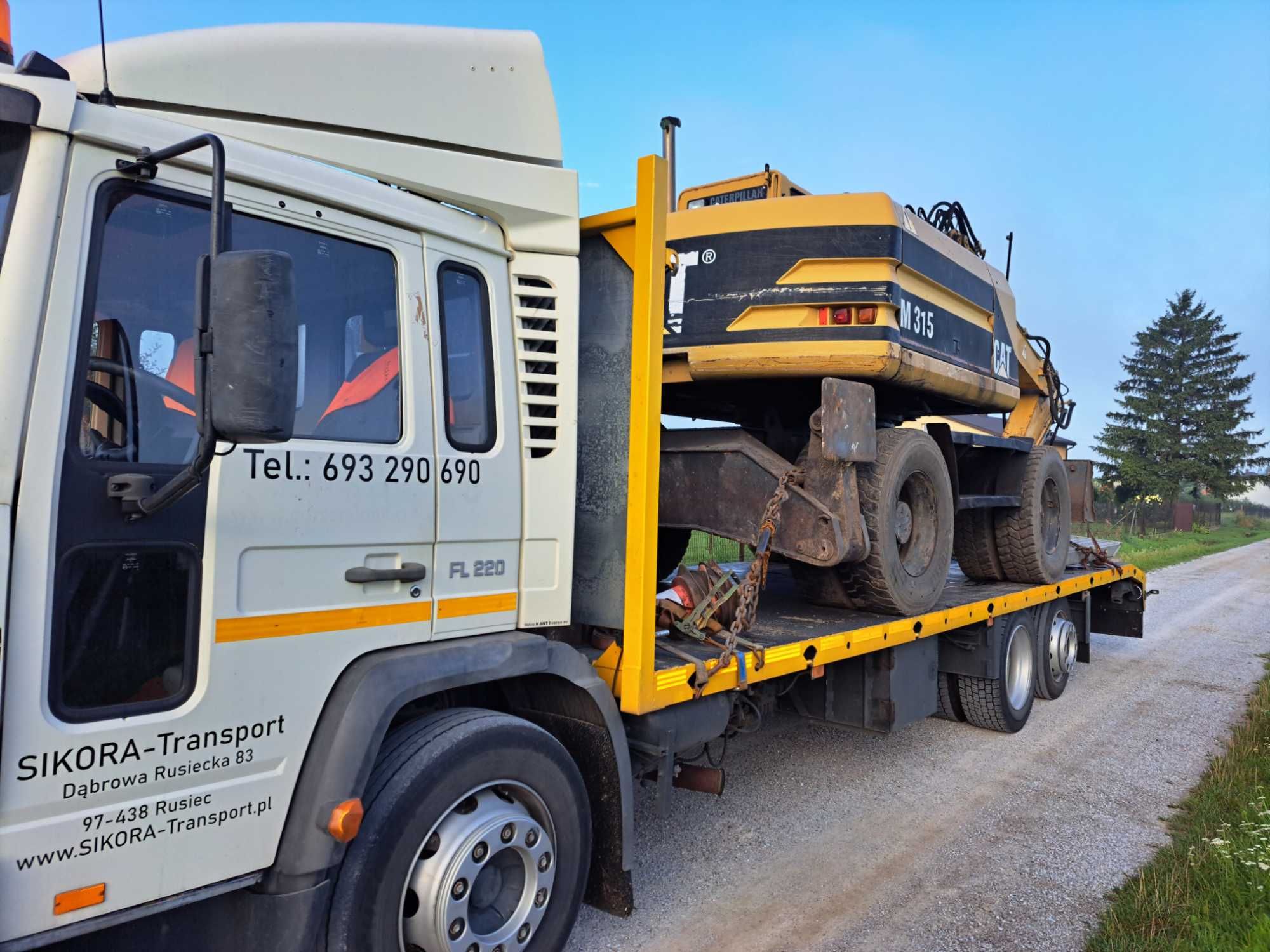 Pomoc drogowa Rusiec laweta Bełchatów Wieluń transport ciągników palet