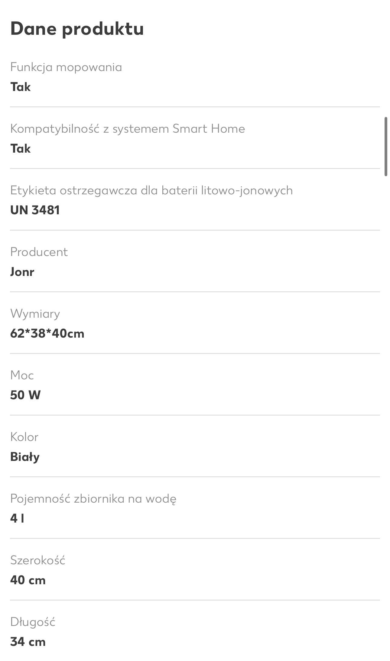 JONR P20 Pro mop Robot sprzątający stacja bazowa All-in-One 8000 Pa