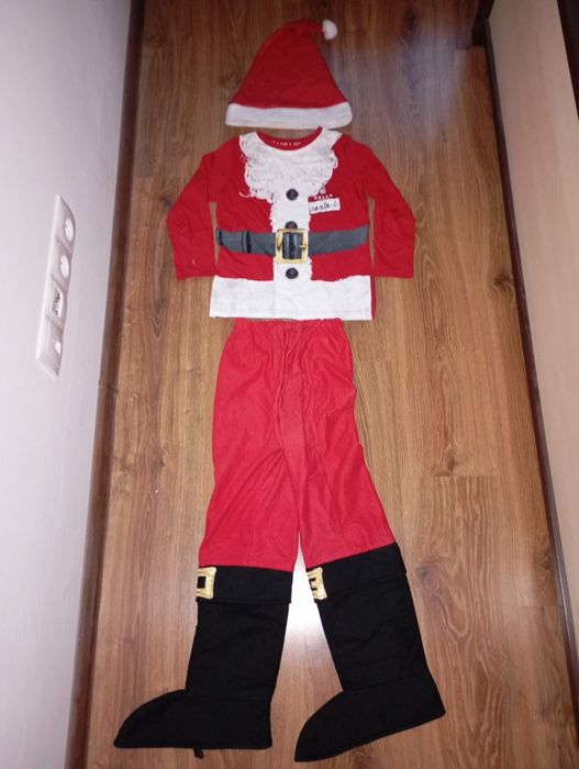 Strój przebranie Mikołaj roz.7-8 lat