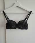 Biustonosz stanik 75B czarny koronkowy koronka goth gothic classy noir
