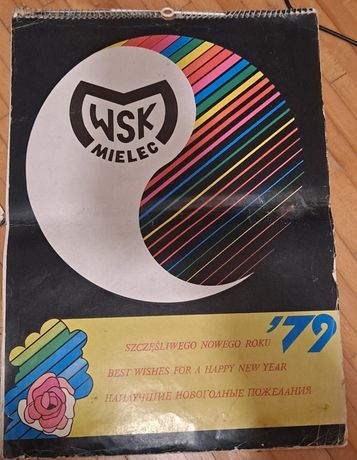 Stary duży kalendarz WSK Mielec prl 1979 rok