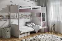 Łóżko piętrowe ENZO ze schodkami 90x200 różne kolory