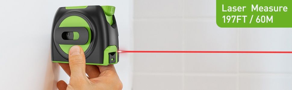 Huepar DT30 Цифровая Лазерная Измерительная Рулетка 2в1 с ЖК-Дисплеем