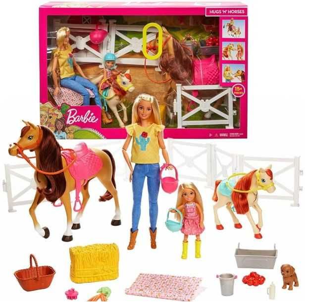 NOWY Zestaw Barbie stadnina koni + lalki