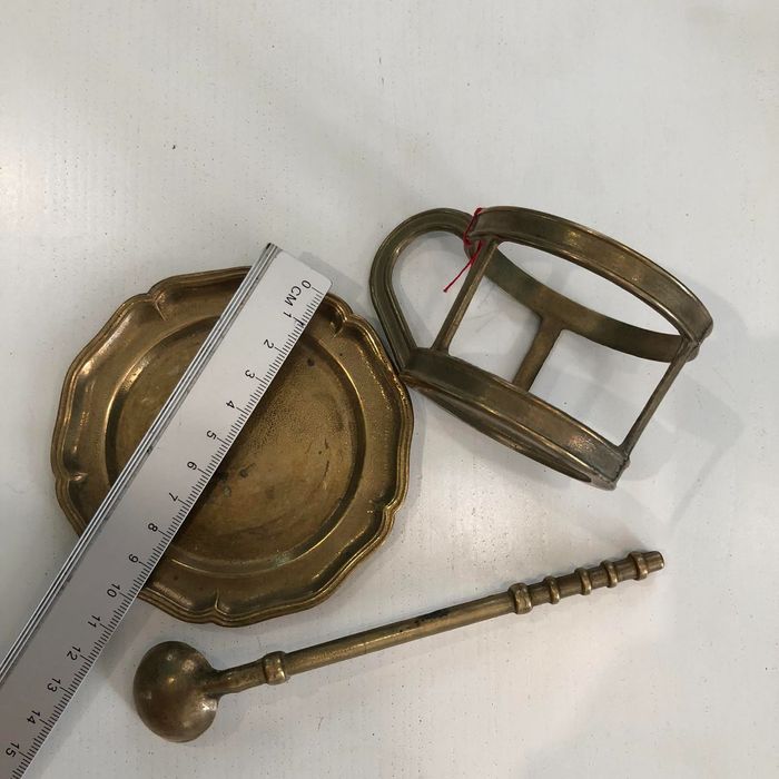 підсклянник набір латунь Німеччина подстаканник тарілка ложка