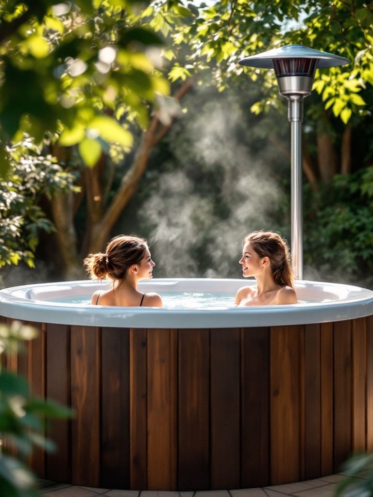 Balia ogrodowa z piecem, jakuzzi, gorąca beczka, wanna z masażem spa