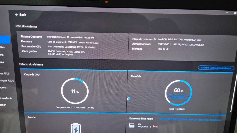 ASUS Vivobook Pro 15 OLED – I7 / RTX 3050 / 16GB – Excelente Estado